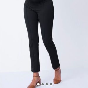 Seraphine-Slim Leg Black Maternity Pants – Over Bump